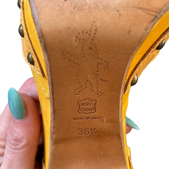 Marni Yellow Rivet Chunky Heeled Sandal EU 36.5 - Picture 8 of 8